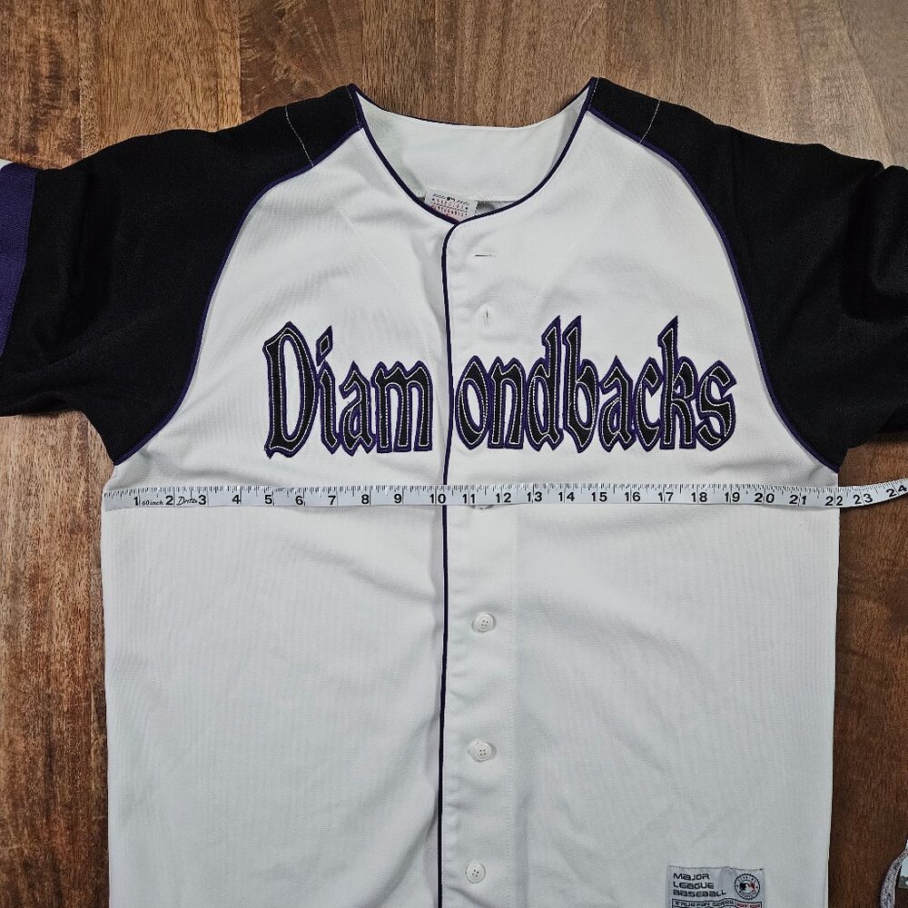 True Fan Arizona Diamondbacks Jersey Medium Purple White MLB Baseball Genuine - Picture 4 of 9